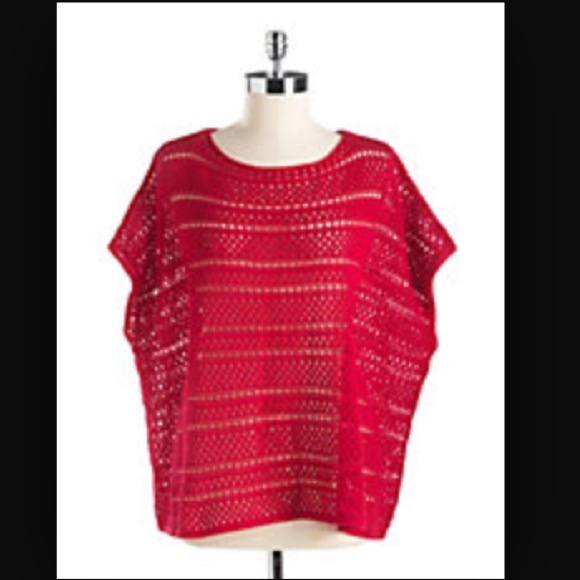 Eight Eight Eight Sweaters - NWT Red Loose Knit Poncho Top