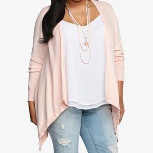 NWOT Torrid Pink Drape Cardigan