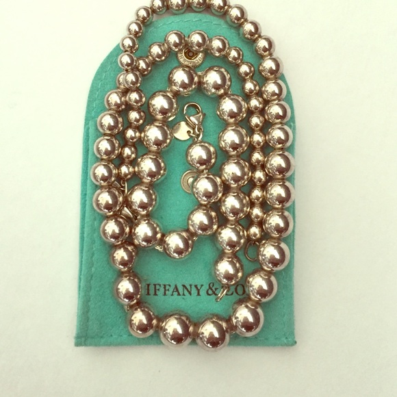 Tiffany silver bead necklace and bracelet