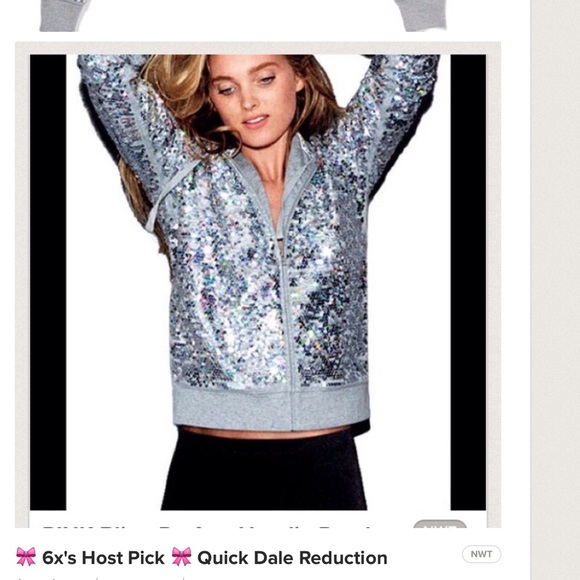 PINK Victoria's Secret Tops - 🎀 6x's Host Pick 🎀 PINK Bling Hoodie