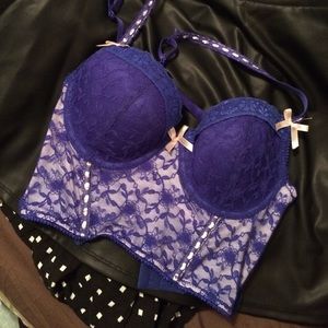 Lace corset bra