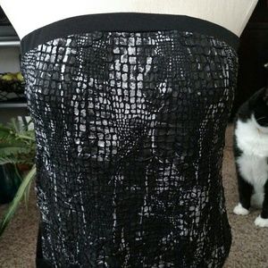 Foil print tube top; never worn