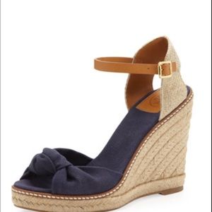 Tory Burch Macy Wedge Espadrille Sandals Size 9.5