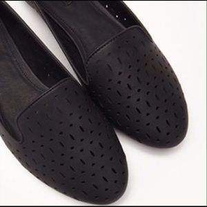 Faux Leather Perforated Loafer Flats