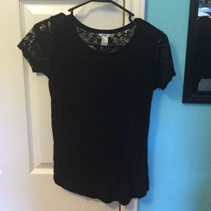 super cute black top w/lace on the sleeve and back