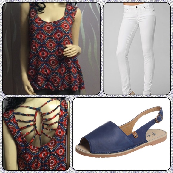 Cute Summer Multi Color Short Sleeve Top - Picture 1 of 4