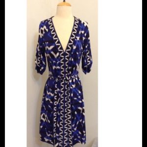 BCBG Maxazria Royal Blue Print Dress
