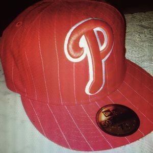 Red Phillies fitted hat