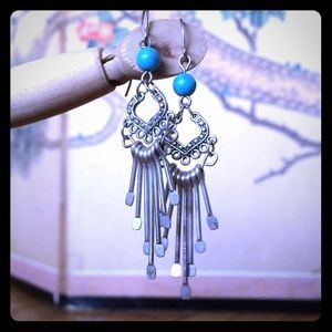 Silver and turquoise fashion earrings