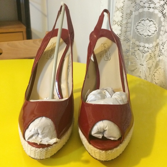 Oh Deer Chloe Sling Back Red Patent Leather Pumps