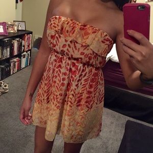 Yellow/Orange Print Dress Coverup