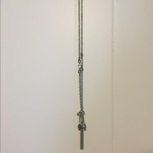 Long silver necklace