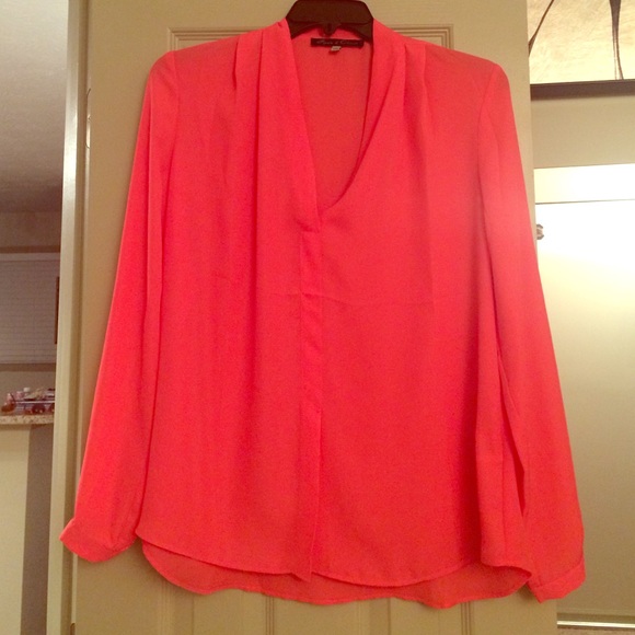Rose and Olive Coral Chiffon Blouse XL
