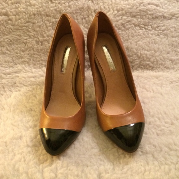 Tan/Black Cap Toe Heels