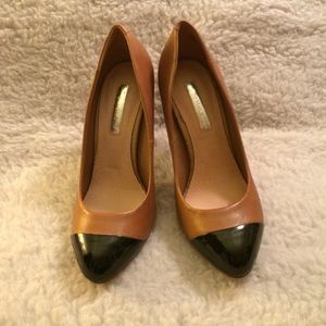 Tan/Black Cap Toe Heels