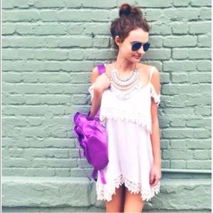 LF white crotchet trim dress