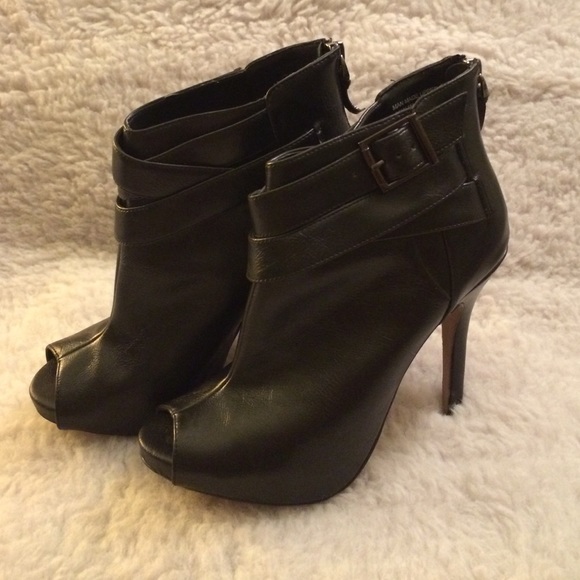 Black Open Toe Booties