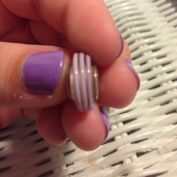 Clear with Pinky Lines Pandora Charm Original