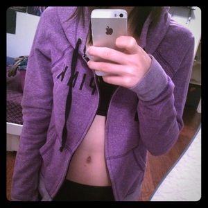 Victoria's Secret PINK Logo Zip Up Hoodie Purple