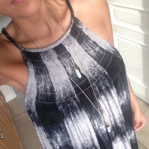 Dresses & Skirts - Boho Grey acid wash high neck a- line type dress