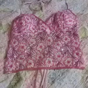 Sexy pink sequin top