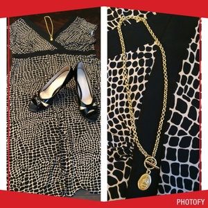 SOLD!! Animal Print Dress & necklace