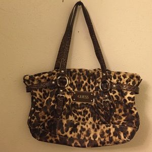 Authentic leopard print Guess purse