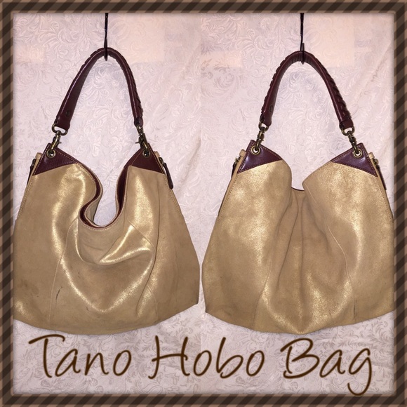 Tano Metallic Gold Leather Handbag