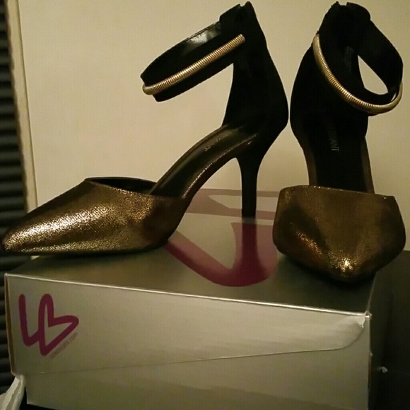 Shimmery Gold and Black heels