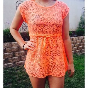 H&M neon beach coverup