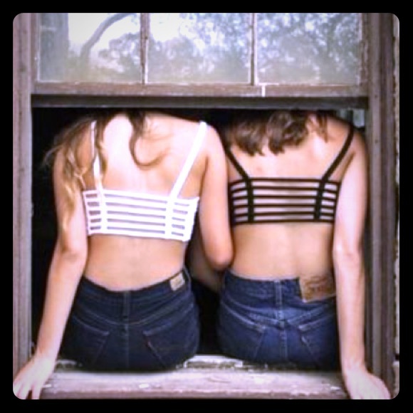 White caged strappy bralette