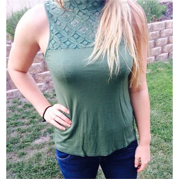Anthropologie green top