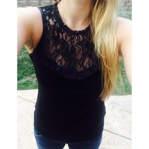 Anthropologie black lace top