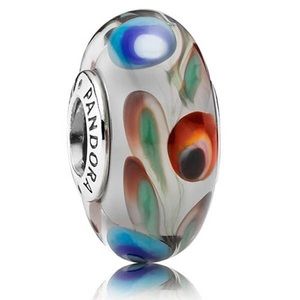 Pandora-peacock glass bead