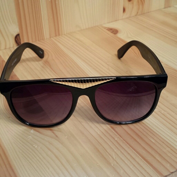 Flashy 44s Black & Gold Flat Top Sunglasses