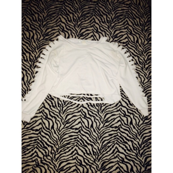 White cropped sweater