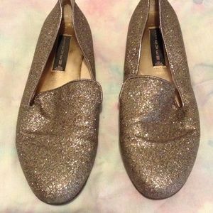 Sparkly glittery slip on loafers