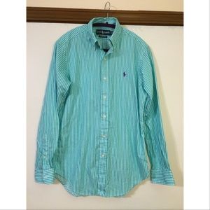 Ralph Lauren Aqua Striped Button Up