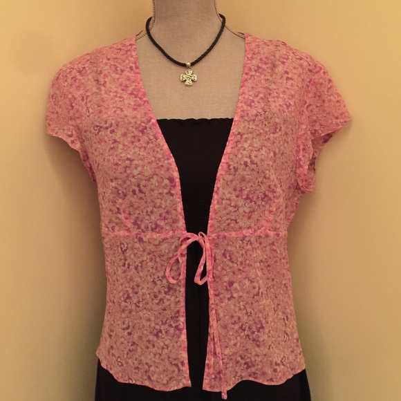 Ann Taylor Tops - Ann Taylor Silk cover cardigan top short sleeves