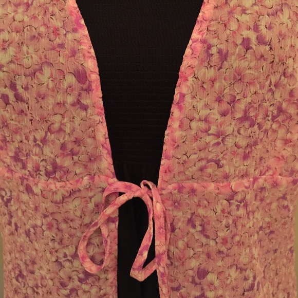 Ann Taylor Silk cover cardigan top short sleeves - Picture 3 of 4