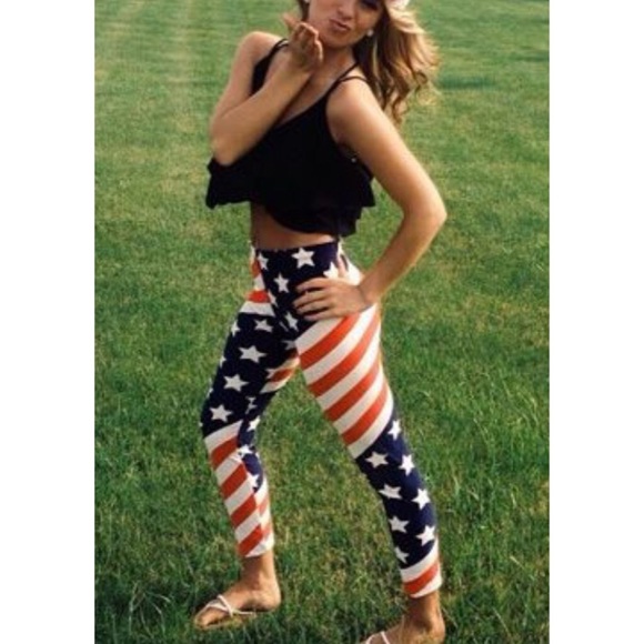 Pants - 🇺🇸American Flag Leggings 🇺🇸 (Novelty Leggings)
