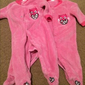 3-6 months fleece pjs. Baby girls twins