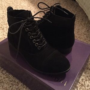 Madden Girl Black Suede Ankle Booties