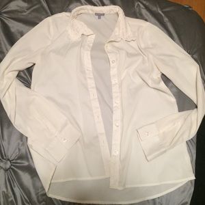 Charlotte Russe blouse button up collar lace