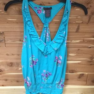 Teal floral print