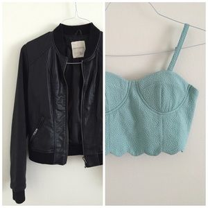 Leather jacket and bustier bundle !