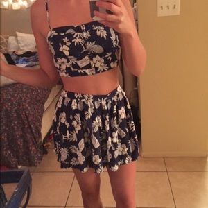 Crop top and skirt pair