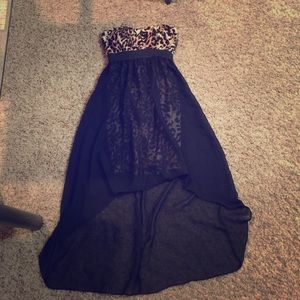 Cheetah/black high low dress 💖🐆