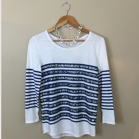 J. Crew Tops - J. Crew Boatneck Sequins Painter Tee