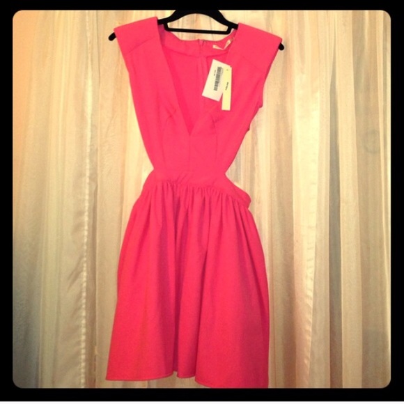 ✨NWT Deep V neck dress with side cutouts